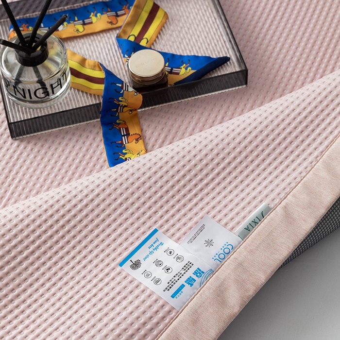 91家纺网 家纺一手货源 找家纺 安哆啦家纺 2026新款480克高端PE冰豆豆软凉席席子 华夫格-樱花粉