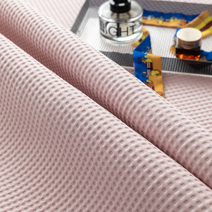 91家纺网 家纺一手货源 找家纺 安哆啦家纺 2026新款480克高端PE冰豆豆软凉席席子 华夫格-樱花粉