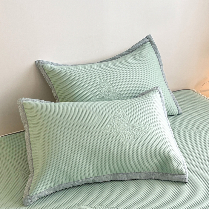 91家纺网 家纺一手货源 找家纺 （总）安哆啦家纺 2026新款公主仙女风480克PE凉感凉豆豆床裙凉席三件套-豆豆床裙