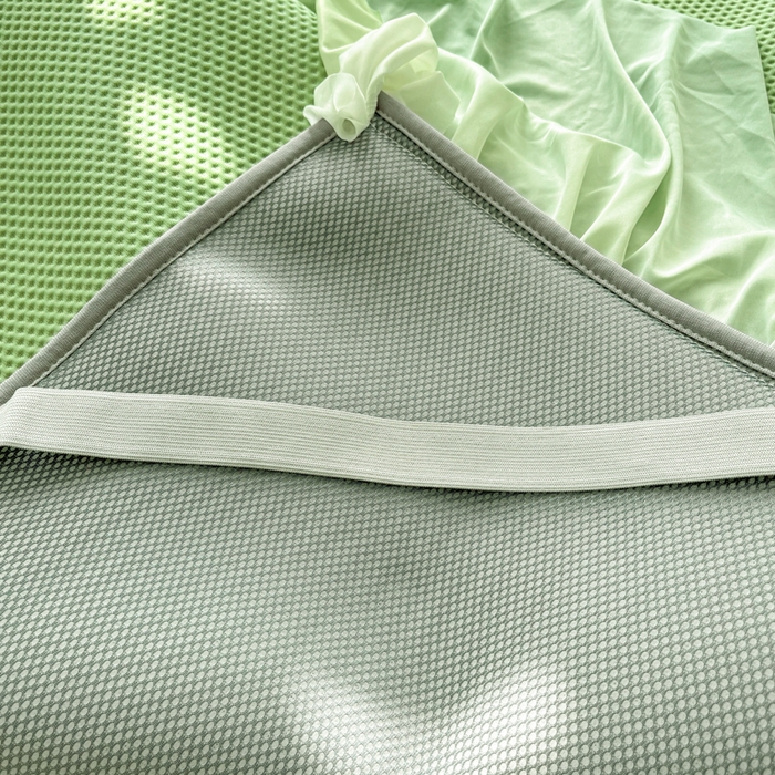 91家纺网 家纺一手货源 找家纺 安哆啦家纺 2026新款公主仙女风480克PE凉感凉豆豆床裙凉席三件套-豆豆床裙 豆豆床裙-果绿