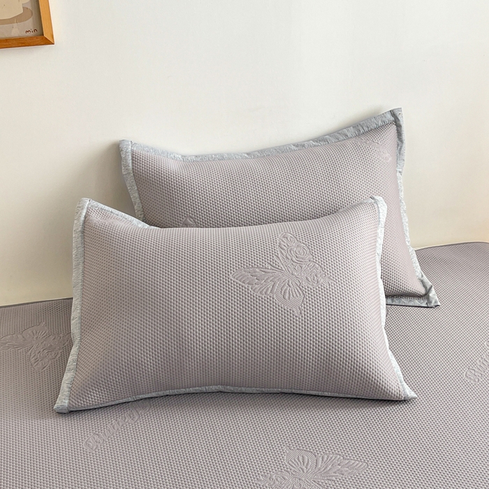 91家纺网 家纺一手货源 找家纺 安哆啦家纺 2026新款公主仙女风480克PE凉感凉豆豆床裙凉席三件套-豆豆床裙 豆豆床裙-绅士灰