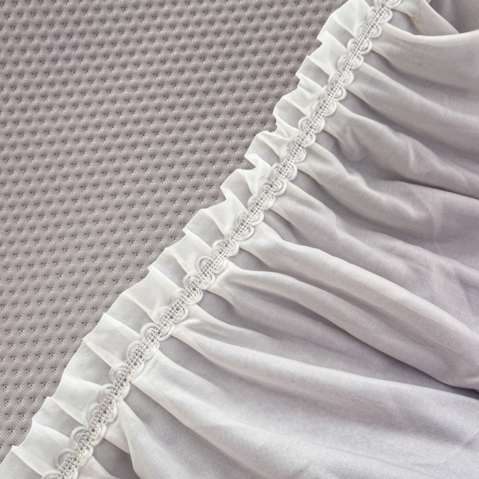 91家纺网 家纺一手货源 找家纺 安哆啦家纺 2026新款公主仙女风480克PE凉感凉豆豆床裙凉席三件套-豆豆床裙 豆豆床裙-绅士灰
