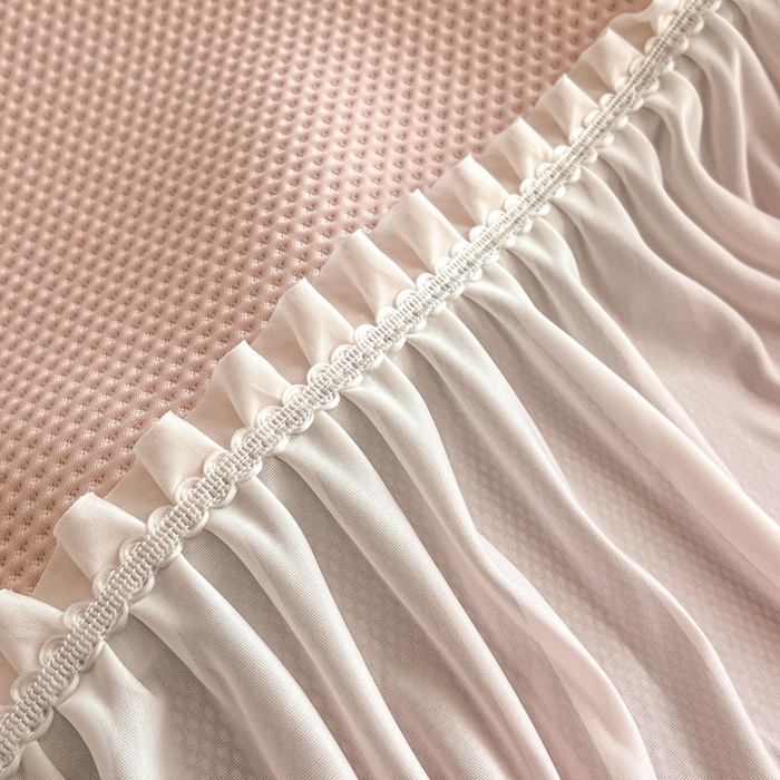 91家纺网 家纺一手货源 找家纺 安哆啦家纺 2026新款公主仙女风480克PE凉感凉豆豆床裙凉席三件套-豆豆床裙 豆豆床裙-仙女粉