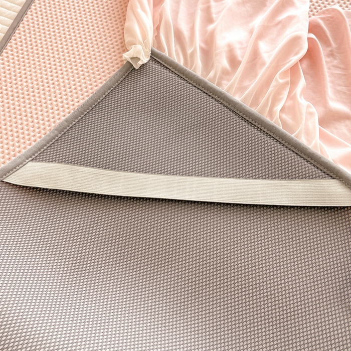 91家纺网 家纺一手货源 找家纺 安哆啦家纺 2026新款公主仙女风480克PE凉感凉豆豆床裙凉席三件套-豆豆床裙 豆豆床裙-仙女粉