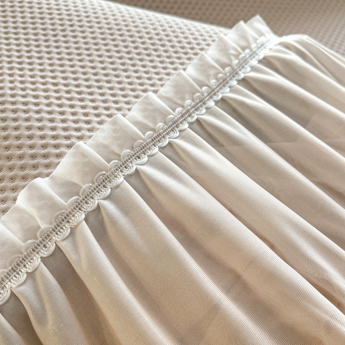 91家纺网 家纺一手货源 找家纺 安哆啦家纺 2026新款公主仙女风480克PE凉感凉豆豆床裙凉席三件套-豆豆床裙 豆豆床裙-香槟金