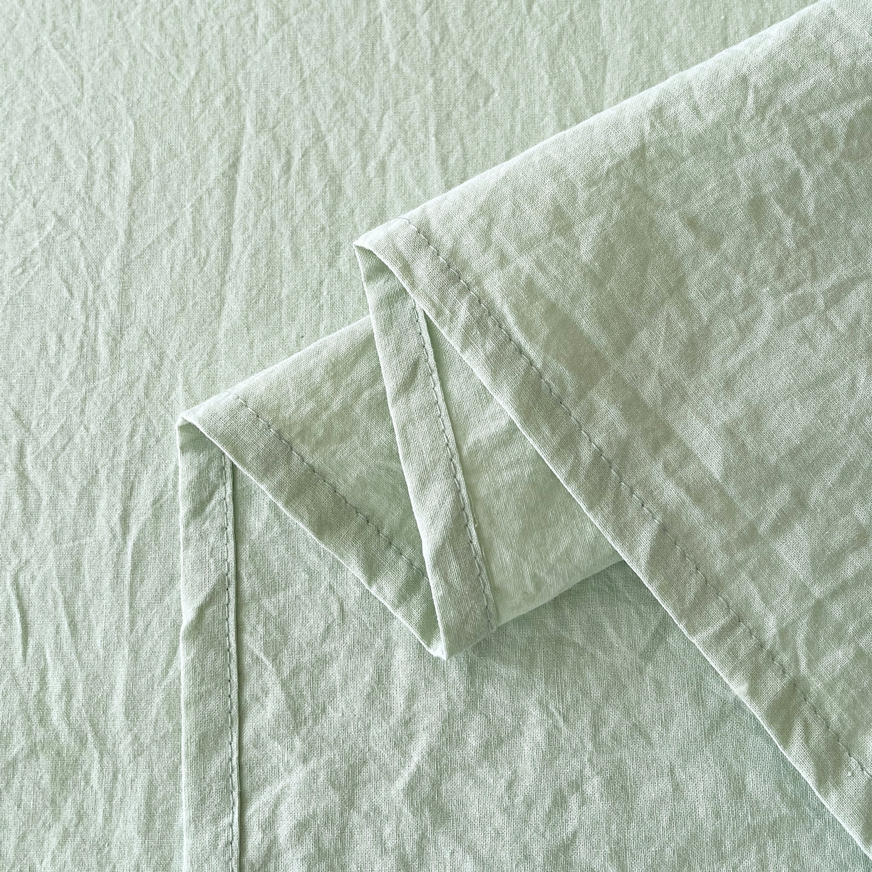 91家纺网 家纺一手货源 找家纺 春皖家纺 2026春夏新款全棉纯棉水洗棉单品系列床单单件床单单品-B版单床单 薄荷绿