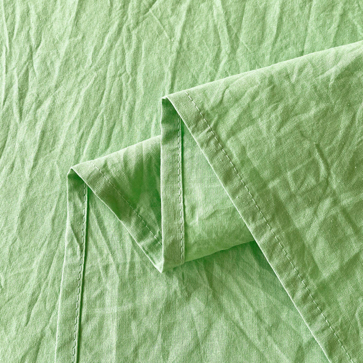 91家纺网 家纺一手货源 找家纺 春皖家纺 2026春夏新款全棉纯棉水洗棉单品系列床单单件床单单品-B版单床单 青草绿