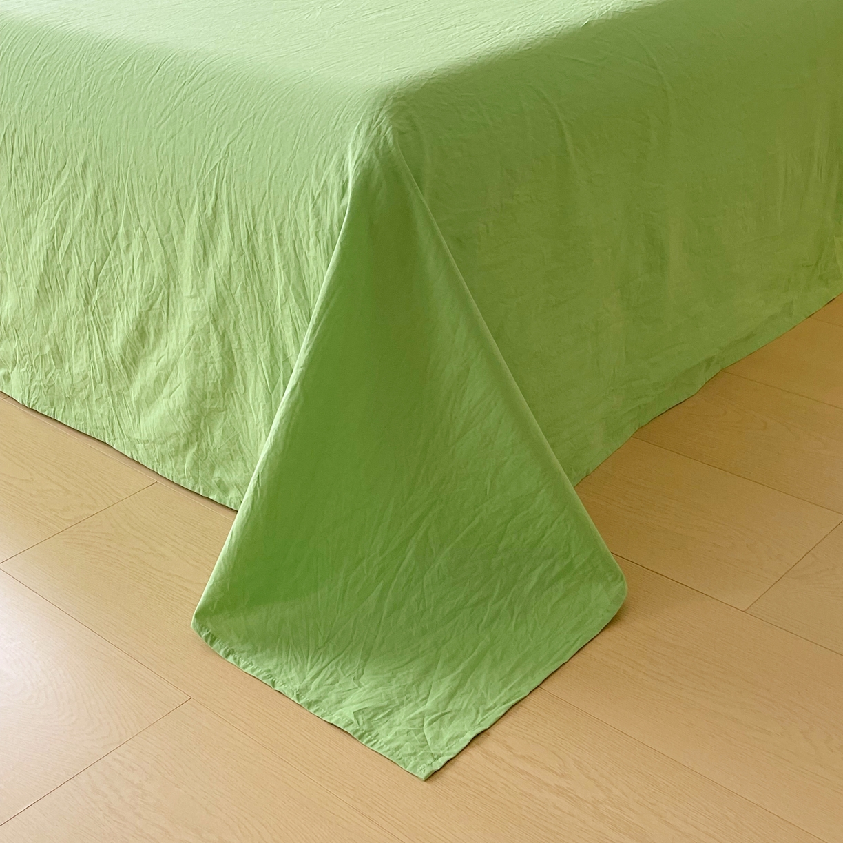 91家纺网 家纺一手货源 找家纺 春皖家纺 2026春夏新款全棉纯棉水洗棉单品系列床单单件床单单品-B版单床单 青草绿