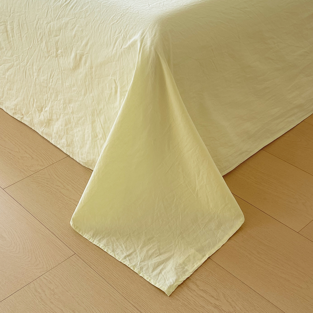 91家纺网 家纺一手货源 找家纺 春皖家纺 2026春夏新款全棉纯棉水洗棉单品系列床单单件床单单品-B版单床单 素雅淡黄