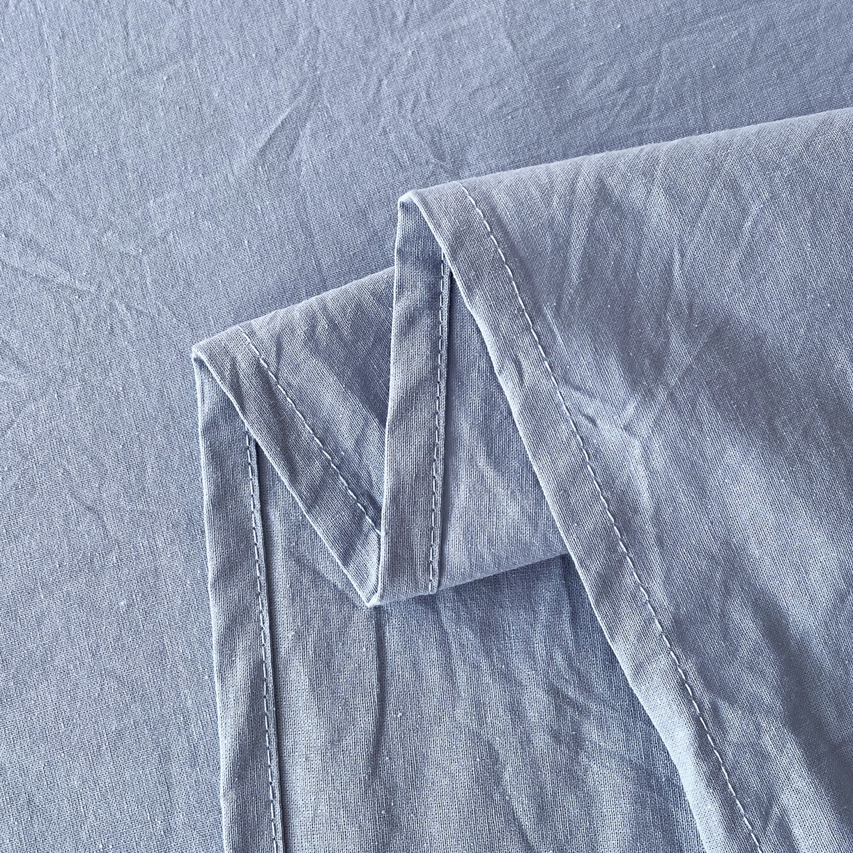 91家纺网 家纺一手货源 找家纺 春皖家纺 2026春夏新款全棉纯棉水洗棉单品系列床单单件床单单品-B版单床单 素雅幻蓝