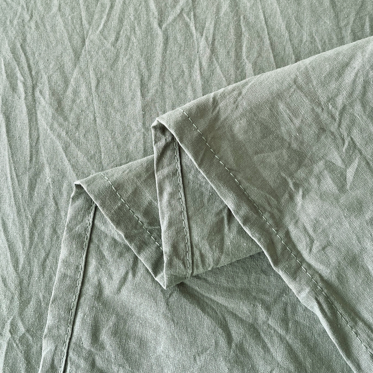 91家纺网 家纺一手货源 找家纺 春皖家纺 2026春夏新款全棉纯棉水洗棉单品系列床单单件床单单品-B版单床单 素雅军绿