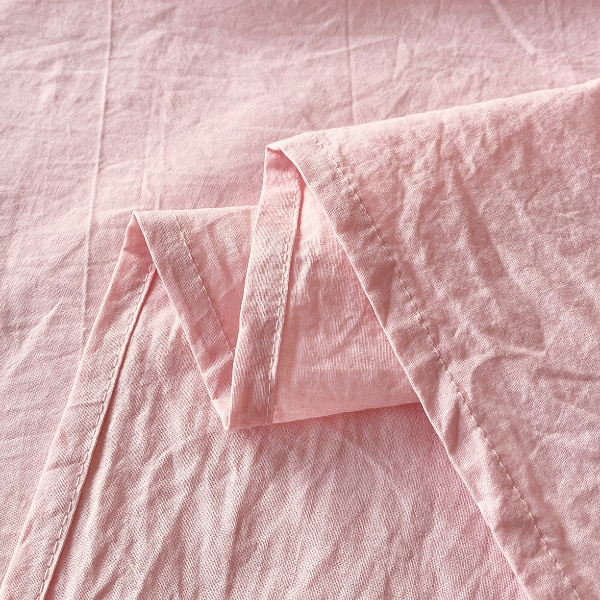 91家纺网 家纺一手货源 找家纺 春皖家纺 2026春夏新款全棉纯棉水洗棉单品系列床单单件床单单品-B版单床单 樱花粉