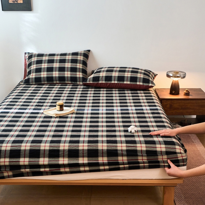 91家纺网 家纺一手货源 找家纺 （总）春皖家纺 2026春夏新款全棉纯棉水洗棉单品系列床笠单件床笠单品-A版单床笠