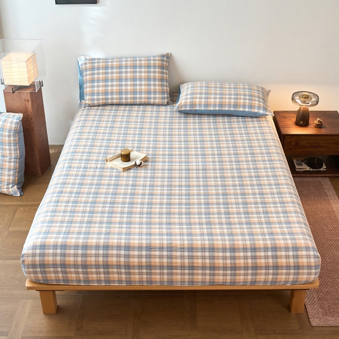 91家纺网 家纺一手货源 找家纺 （总）春皖家纺 2026春夏新款全棉纯棉水洗棉单品系列床笠单件床笠单品-A版单床笠