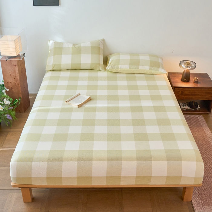 91家纺网 家纺一手货源 找家纺 （总）春皖家纺 2026春夏新款全棉纯棉水洗棉单品系列床笠单件床笠单品-A版单床笠