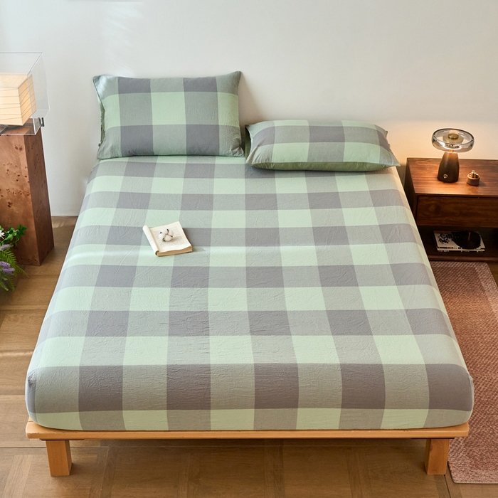 91家纺网 家纺一手货源 找家纺 （总）春皖家纺 2026春夏新款全棉纯棉水洗棉单品系列床笠单件床笠单品-A版单床笠