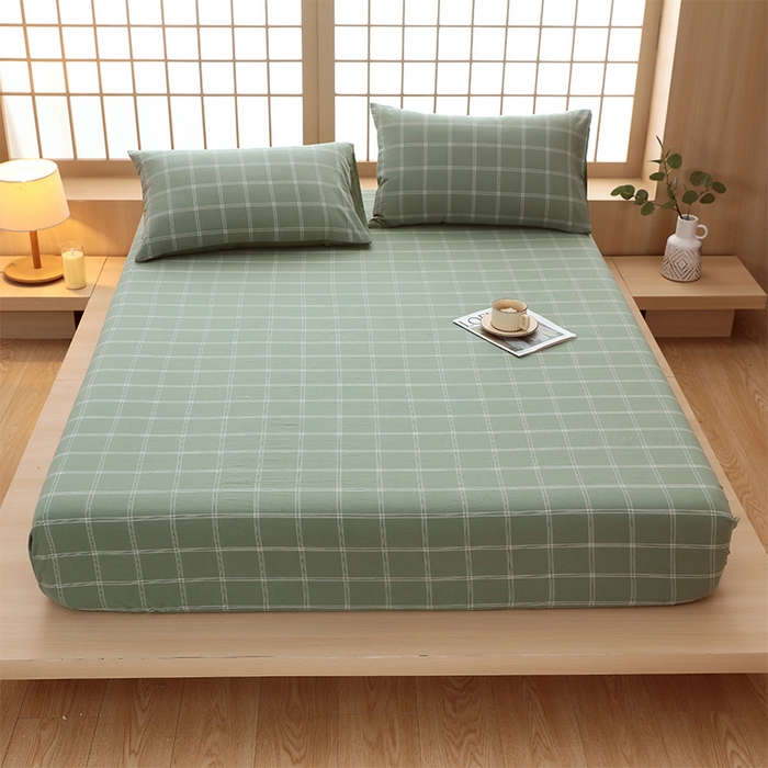 91家纺网 家纺一手货源 找家纺 （总）春皖家纺 2026春夏新款全棉纯棉水洗棉单品系列床笠单件床笠单品-A版单床笠