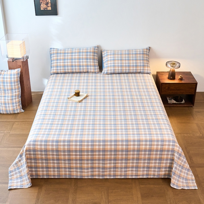 91家纺网 家纺一手货源 找家纺 （总）春皖家纺 2026春夏新款全棉纯棉水洗棉单品系列床单单件床单单品-A版单床单