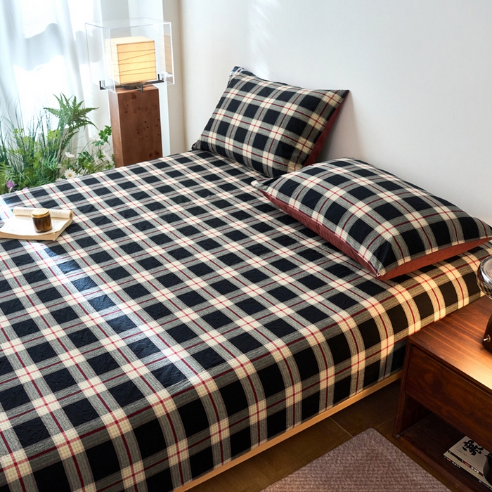 91家纺网 家纺一手货源 找家纺 春皖家纺 2026春夏新款全棉纯棉水洗棉单品系列床笠单件床笠单品-A版单床笠 赫槿