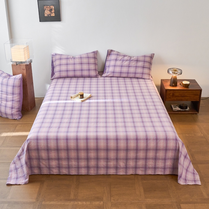 91家纺网 家纺一手货源 找家纺 （总）春皖家纺 2026春夏新款全棉纯棉水洗棉单品系列床单单件床单单品-A版单床单