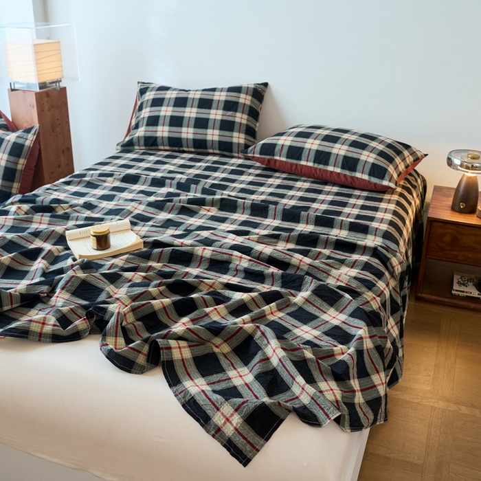 91家纺网 家纺一手货源 找家纺 春皖家纺 2026春夏新款全棉纯棉水洗棉单品系列床单单件床单单品-A版单床单 赫槿