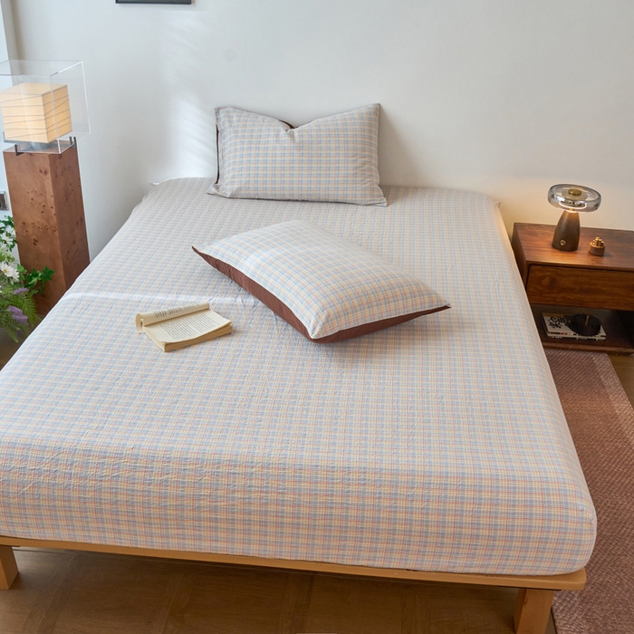 91家纺网 家纺一手货源 找家纺 春皖家纺 2026春夏新款全棉纯棉水洗棉单品系列床笠单件床笠单品-A版单床笠 春风格