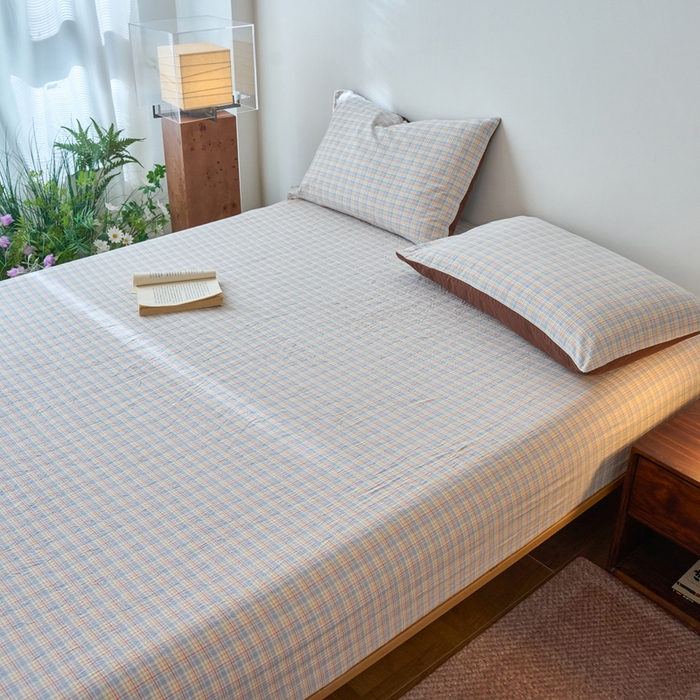 91家纺网 家纺一手货源 找家纺 春皖家纺 2026春夏新款全棉纯棉水洗棉单品系列床笠单件床笠单品-A版单床笠 春风格