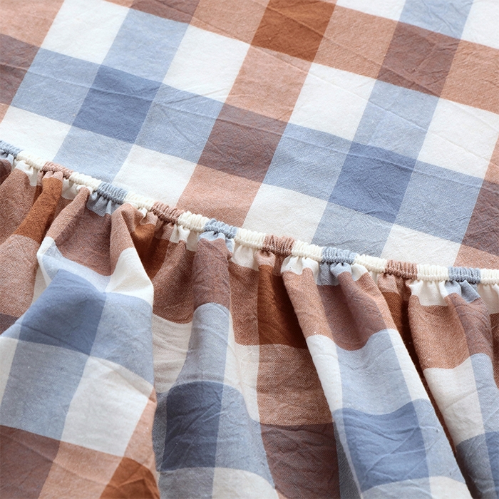 91家纺网 家纺一手货源 找家纺 春皖家纺 2026春夏新款全棉纯棉水洗棉单品系列床笠单件床笠单品-A版单床笠 翠竹-彩格