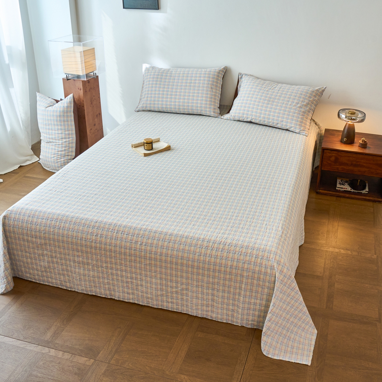 91家纺网 家纺一手货源 找家纺 春皖家纺 2026春夏新款全棉纯棉水洗棉单品系列床单单件床单单品-A版单床单 春风格