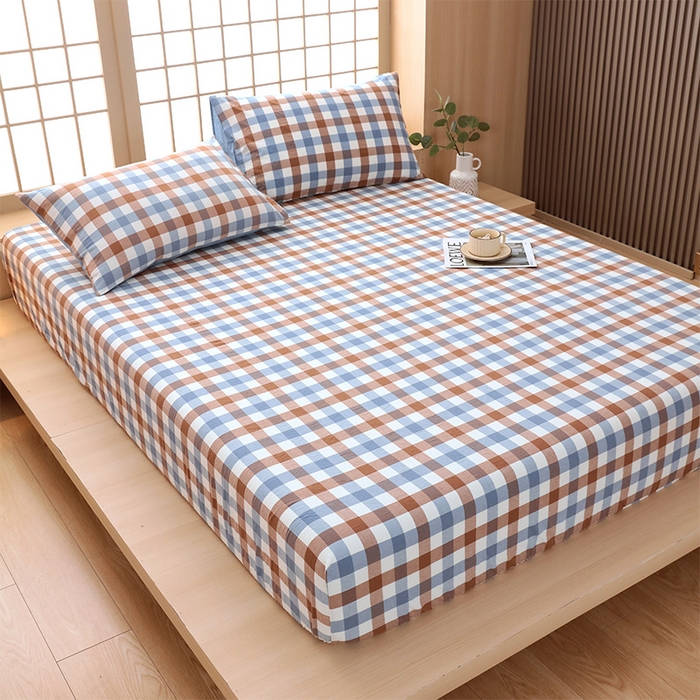 91家纺网 家纺一手货源 找家纺 春皖家纺 2026春夏新款全棉纯棉水洗棉单品系列床笠单件床笠单品-A版单床笠 翠竹-彩格