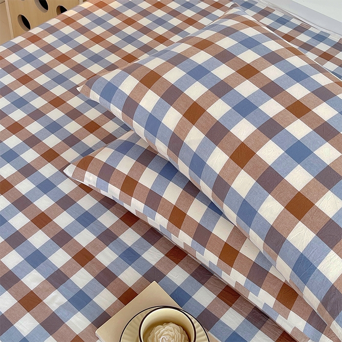 91家纺网 家纺一手货源 找家纺 春皖家纺 2026春夏新款全棉纯棉水洗棉单品系列床单单件床单单品-A版单床单 翠竹-彩格