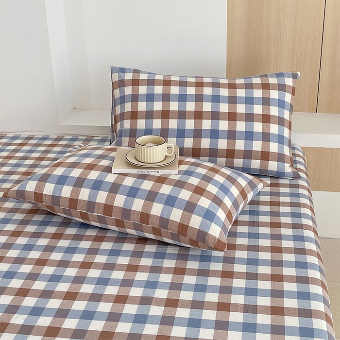 91家纺网 家纺一手货源 找家纺 春皖家纺 2026春夏新款全棉纯棉水洗棉单品系列床单单件床单单品-A版单床单 翠竹-彩格