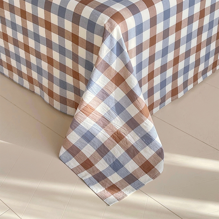 91家纺网 家纺一手货源 找家纺 春皖家纺 2026春夏新款全棉纯棉水洗棉单品系列床单单件床单单品-A版单床单 翠竹-彩格