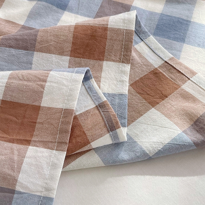 91家纺网 家纺一手货源 找家纺 春皖家纺 2026春夏新款全棉纯棉水洗棉单品系列床单单件床单单品-A版单床单 翠竹-彩格