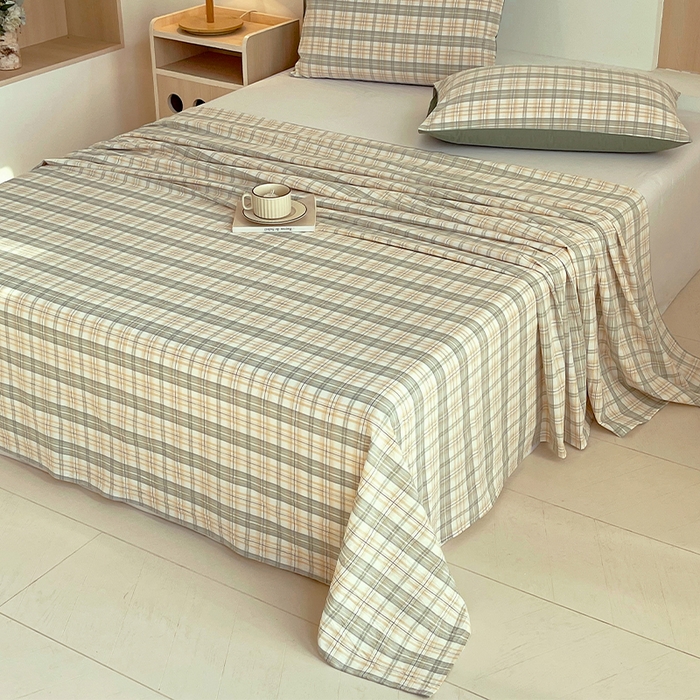 91家纺网 家纺一手货源 找家纺 春皖家纺 2026春夏新款全棉纯棉水洗棉单品系列床单单件床单单品-A版单床单 翠竹-果条