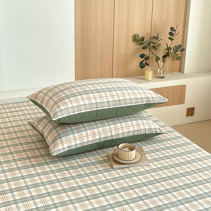 91家纺网 家纺一手货源 找家纺 春皖家纺 2026春夏新款全棉纯棉水洗棉单品系列床单单件床单单品-A版单床单 翠竹-果条