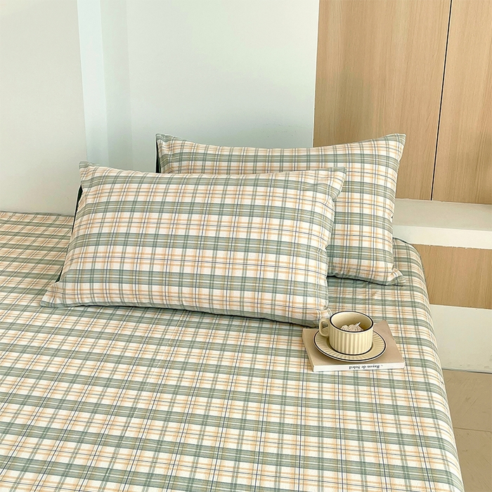 91家纺网 家纺一手货源 找家纺 春皖家纺 2026春夏新款全棉纯棉水洗棉单品系列床单单件床单单品-A版单床单 翠竹-果条