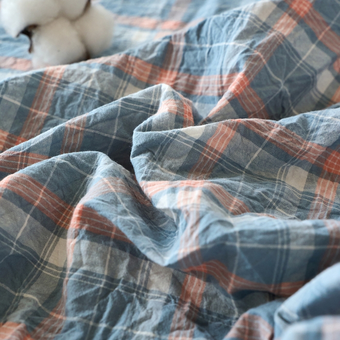 91家纺网 家纺一手货源 找家纺 春皖家纺 2026春夏新款全棉纯棉水洗棉单品系列床笠单件床笠单品-A版单床笠 摩尔蓝