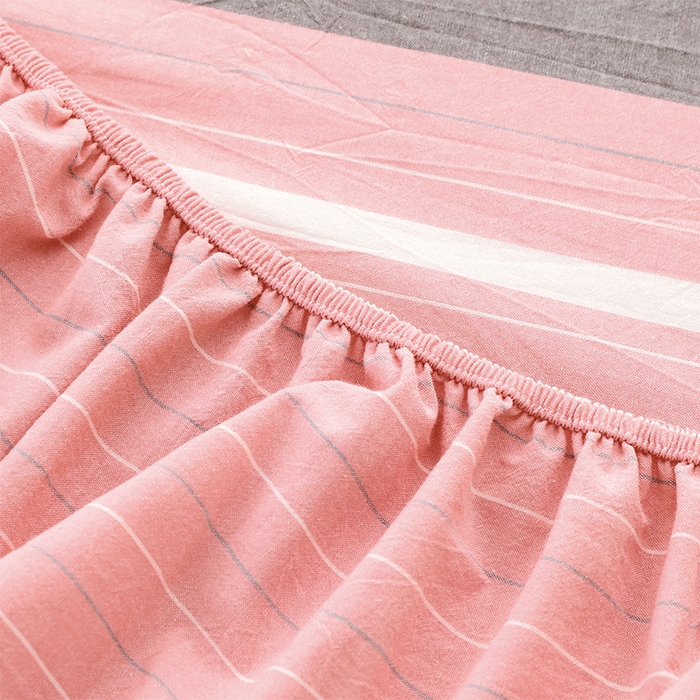 91家纺网 家纺一手货源 找家纺 春皖家纺 2026春夏新款全棉纯棉水洗棉单品系列床笠单件床笠单品-A版单床笠 素雅-蔻粉