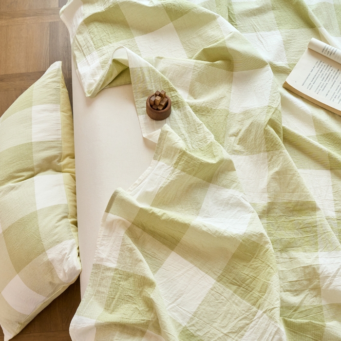 91家纺网 家纺一手货源 找家纺 春皖家纺 2026春夏新款全棉纯棉水洗棉单品系列床单单件床单单品-A版单床单 素雅-芳绿