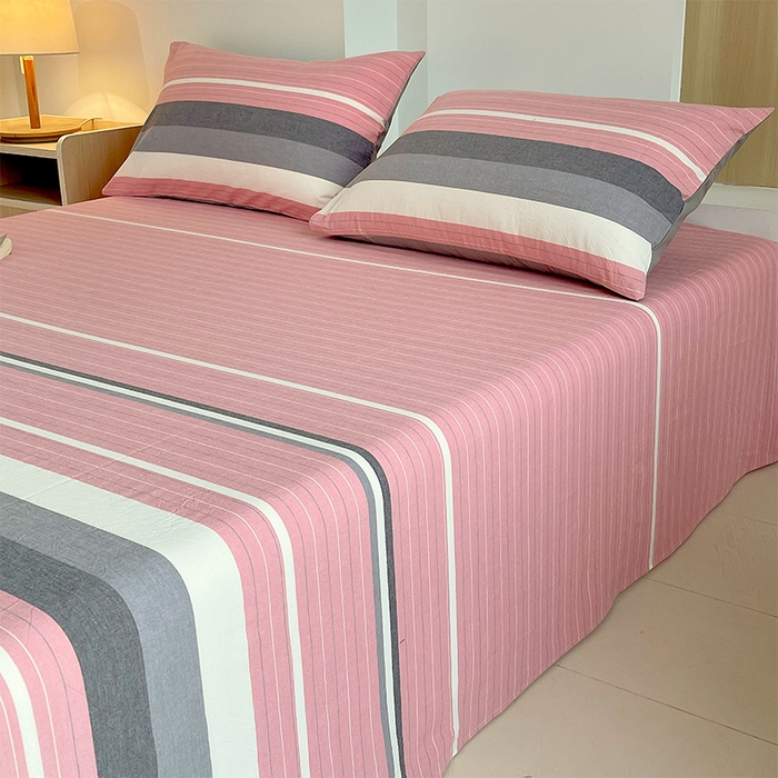 91家纺网 家纺一手货源 找家纺 春皖家纺 2026春夏新款全棉纯棉水洗棉单品系列床单单件床单单品-A版单床单 素雅-蔻粉