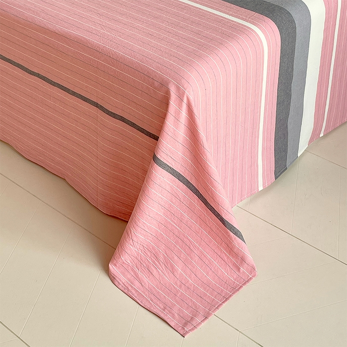 91家纺网 家纺一手货源 找家纺 春皖家纺 2026春夏新款全棉纯棉水洗棉单品系列床单单件床单单品-A版单床单 素雅-蔻粉