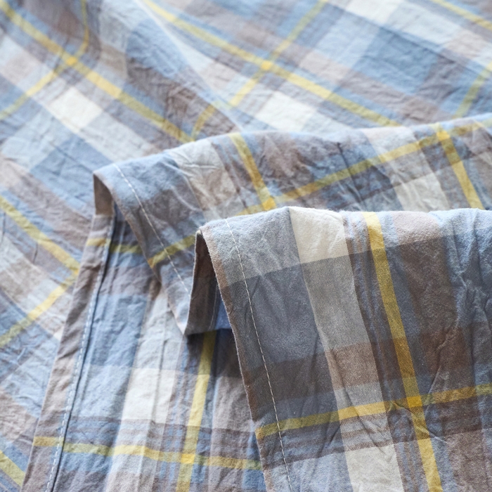 91家纺网 家纺一手货源 找家纺 春皖家纺 2026春夏新款全棉纯棉水洗棉单品系列床单单件床单单品-A版单床单 素雅-蓝格