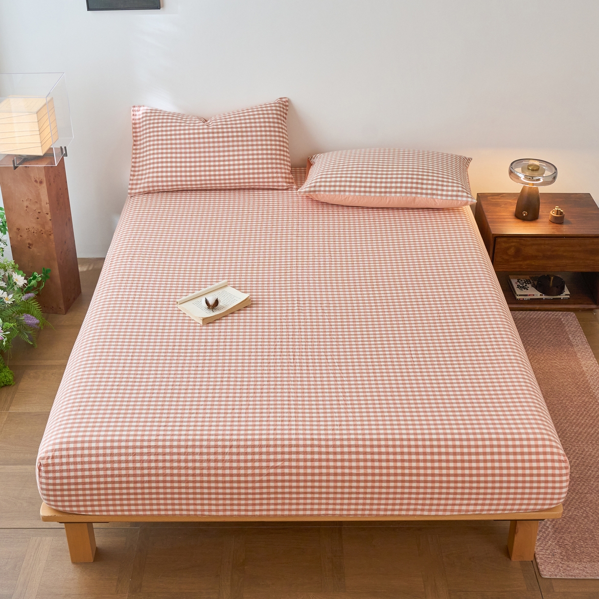 春皖家纺 2026春夏新款全棉纯棉水洗棉单品系列床笠单件床笠单品-A版单床笠 素雅-玉格