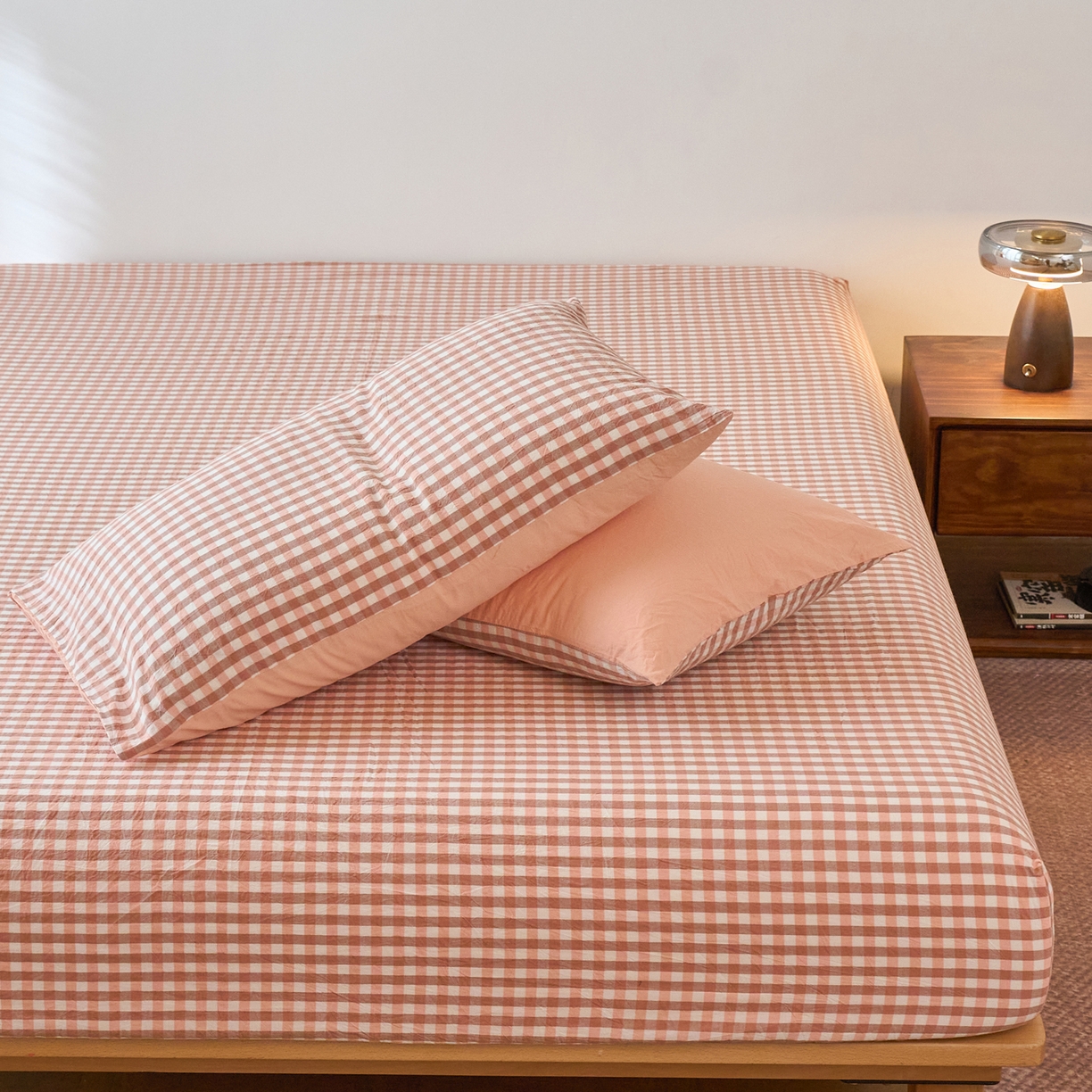 91家纺网 家纺一手货源 找家纺 春皖家纺 2026春夏新款全棉纯棉水洗棉单品系列床笠单件床笠单品-A版单床笠 素雅-玉格