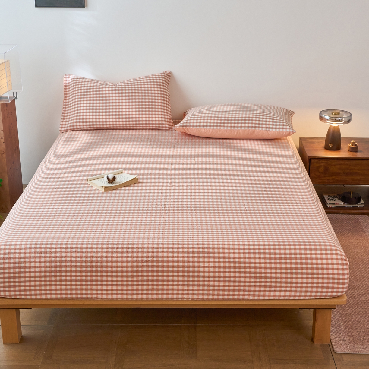 91家纺网 家纺一手货源 找家纺 春皖家纺 2026春夏新款全棉纯棉水洗棉单品系列床笠单件床笠单品-A版单床笠 素雅-玉格