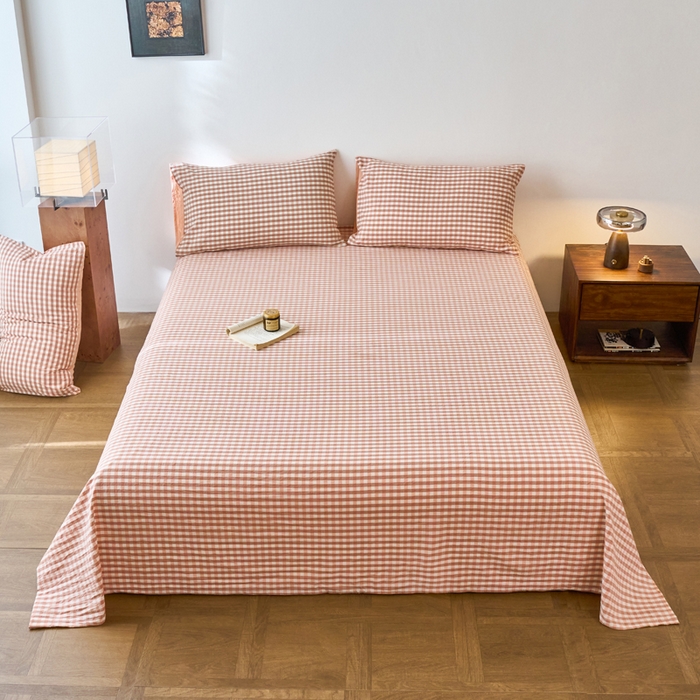 春皖家纺 2026春夏新款全棉纯棉水洗棉单品系列床单单件床单单品-A版单床单 素雅-玉格