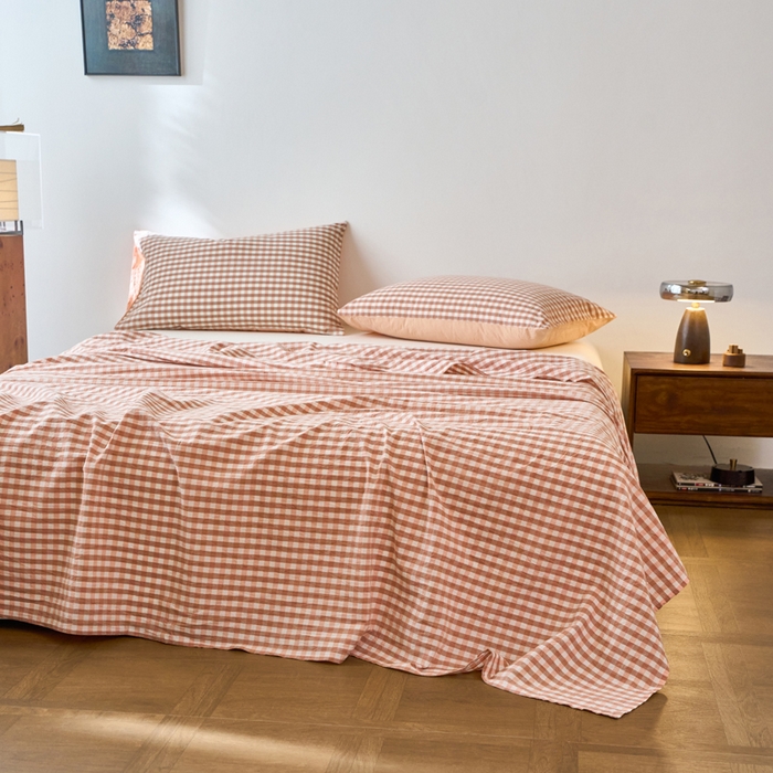 91家纺网 家纺一手货源 找家纺 春皖家纺 2026春夏新款全棉纯棉水洗棉单品系列床单单件床单单品-A版单床单 素雅-玉格