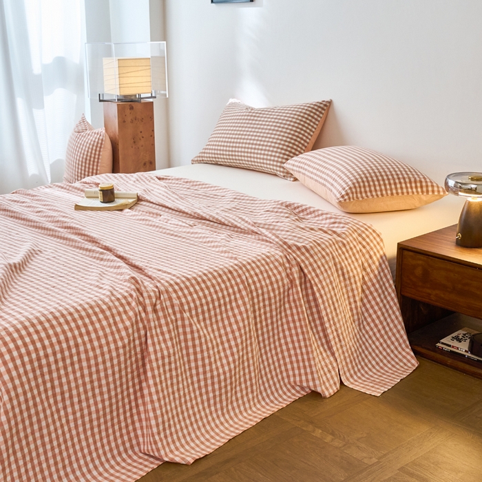 91家纺网 家纺一手货源 找家纺 春皖家纺 2026春夏新款全棉纯棉水洗棉单品系列床单单件床单单品-A版单床单 素雅-玉格