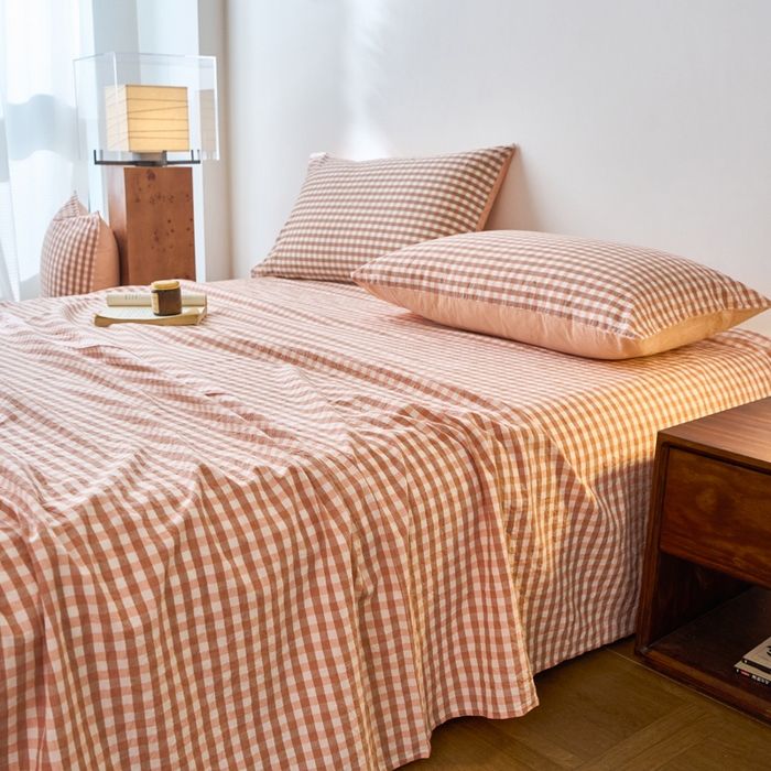 91家纺网 家纺一手货源 找家纺 春皖家纺 2026春夏新款全棉纯棉水洗棉单品系列床单单件床单单品-A版单床单 素雅-玉格